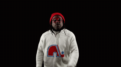 Man In Red Hat And Sunglasses With White Sweater Letter A GIF