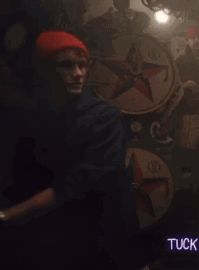 Man In Red Hat And Watch GIF