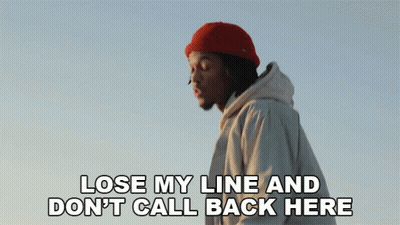 Man In Red Hat And White Jacket Says Lose My Line GIF