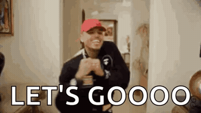 Man In Red Hat Dancing Let's Go GIF