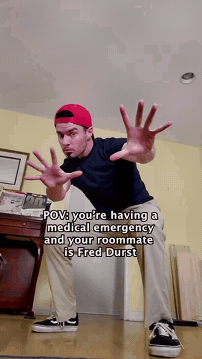 Man In Red Hat Making Funny Face GIF