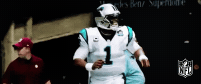 Man In Red Hat Next To Football Player In White Jersey Number 1 GIF