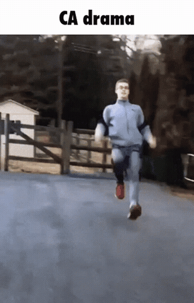 Man In Red Hat Running On Beach GIF