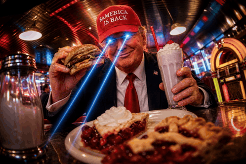 Man In Red Hat Saying America Is Back GIF