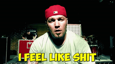 Man In Red Hat Saying I Feel Like Shit GIF