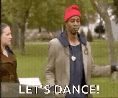 Man In Red Hat Saying Lets Dance GIF