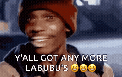 Man In Red Hat Saying Y'all Got Any More Labubu's GIF
