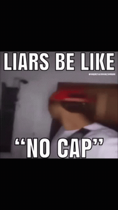 Man In Red Hat Sitting On Bed Liars Be Like No Cap GIF