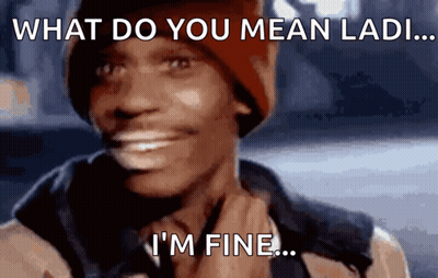 Man In Red Hat Smiling Saying What Do You Mean Ladi I'm Fine GIF