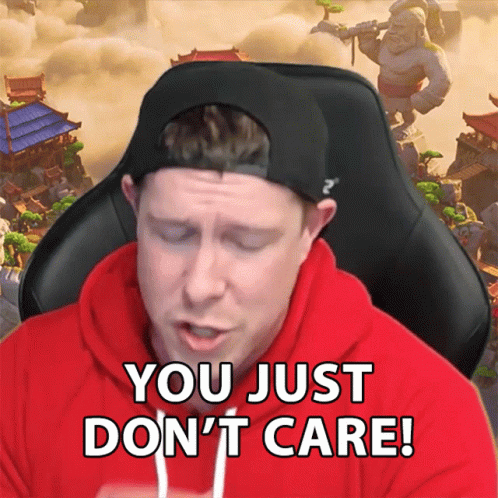 Man In Red Hoodie And Black Hat Says You Just Don't Care GIF