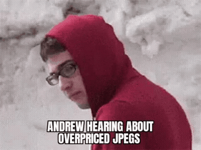 Man In Red Hoodie Glasses Hearing About Overpriced Jpegs GIF