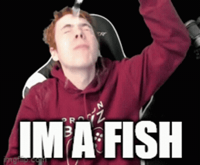 Man In Red Hoodie Holding Fork Saying I'm A Fish GIF