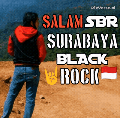 Man In Red Hoodie On Dirt Road With Salam Sbr Surabaya Black Rock GIF