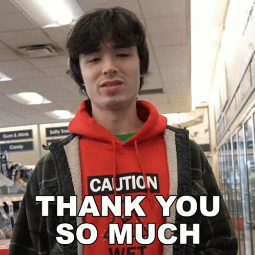 Man In Red Hoodie Saying Caution Thank You So Much GIF