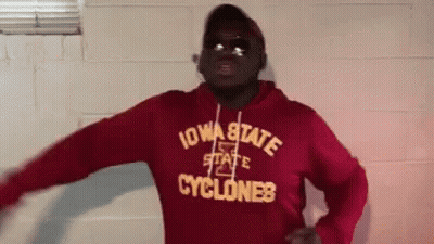 Man In Red Hoodie Saying Iowa State Cyclones GIF