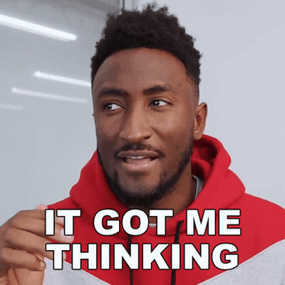 Man In Red Hoodie Saying It Got Me Thinking GIF