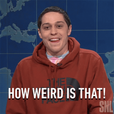 Man In Red Hoodie Says How Weird Is That SNL GIF