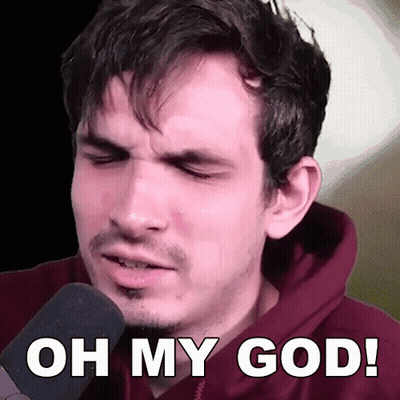 Man In Red Hoodie Talking Into Microphone Saying Oh My God GIF