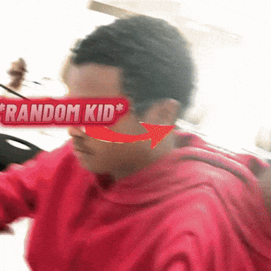 Man In Red Hoodie With Random Kid Sticker GIF