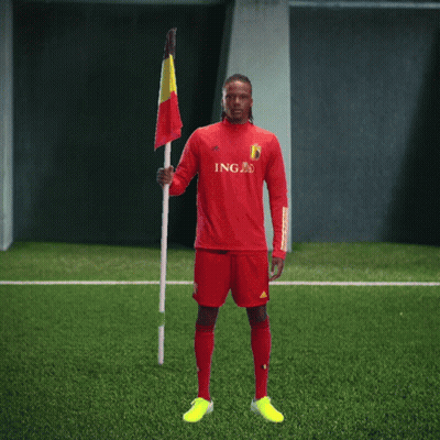 Man In Red Ing Jersey On Soccer Field GIF