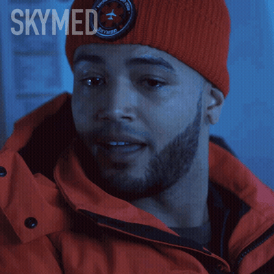 Man In Red Jacket And Beanie Saying I'm Worried GIF