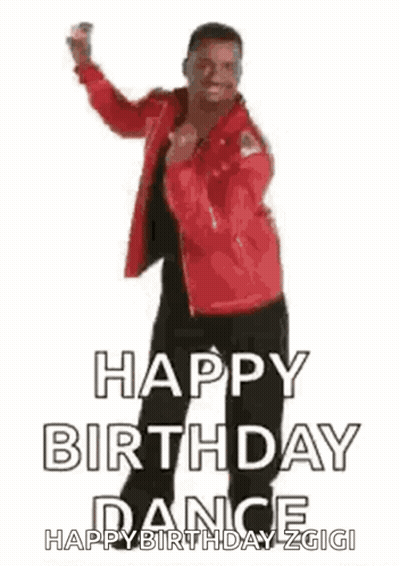 Man In Red Jacket Dancing Happy Birthday Dance GIF