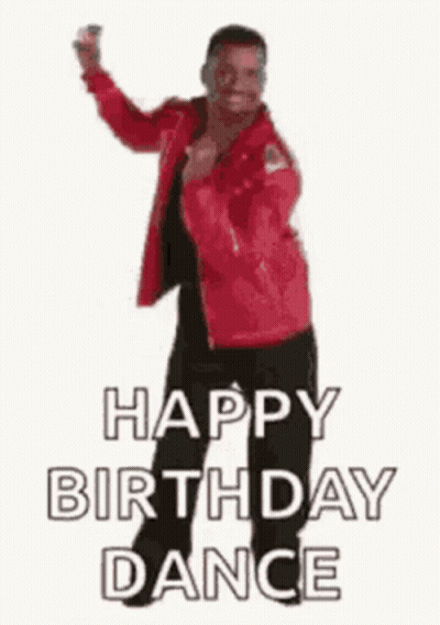 Man In Red Jacket Dancing Happy Birthday Dance GIF