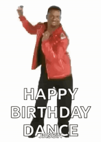Man In Red Jacket Dancing Happy Birthday GIF