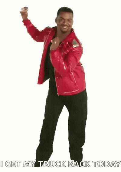 Man In Red Jacket Dancing I Get My Truck Back Today GIF