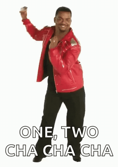 Man In Red Jacket Dancing One Two Cha Cha Cha GIF