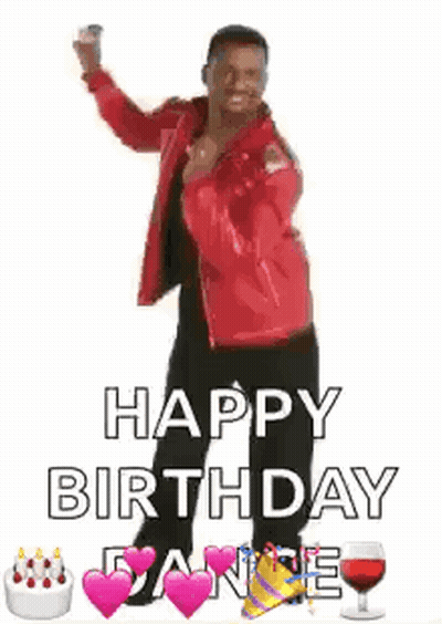 Man In Red Jacket Dancing Says Happy Dancing Happy Birthday Dance GIF