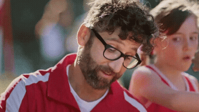 Man In Red Jacket Glasses Talking Little Girl GIF