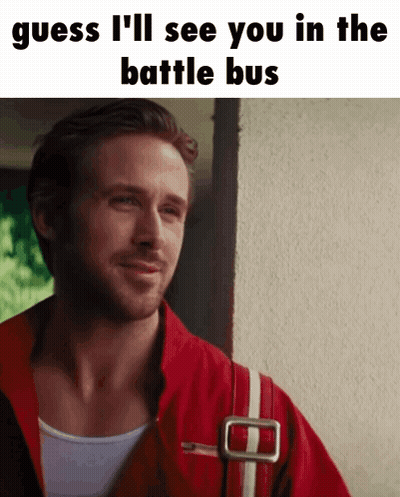 Man In Red Jacket Guess I'll See You In The Battle Bus GIF