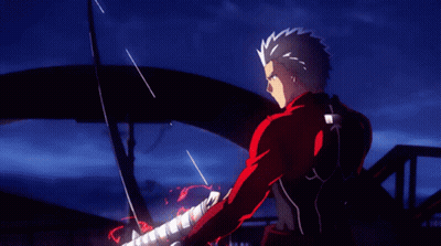 Man In Red Jacket Holding Bow And Arrow GIF