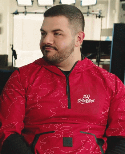 Man In Red Jacket Saying 100 Thieves GIF