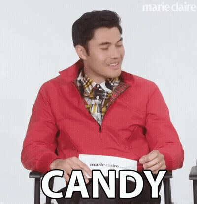 Man In Red Jacket Saying Candy GIF