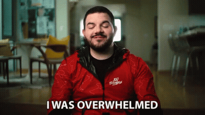 Man In Red Jacket Saying I Was Overwhelmed GIF
