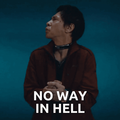 Man In Red Jacket Saying No Way In Hell GIF