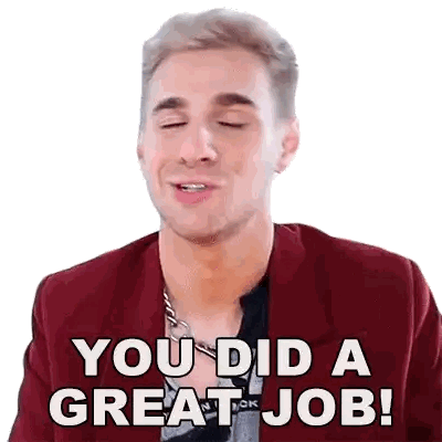 Man In Red Jacket Saying You Did Great Sticker