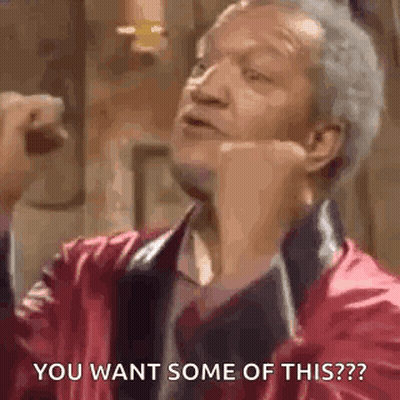 Man In Red Jacket Saying You Want Some Of This GIF