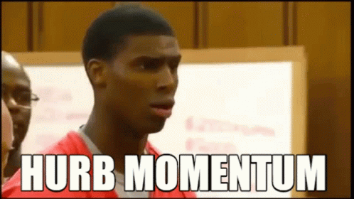 Man In Red Jacket Says Hurb Momentum In Courtroom GIF