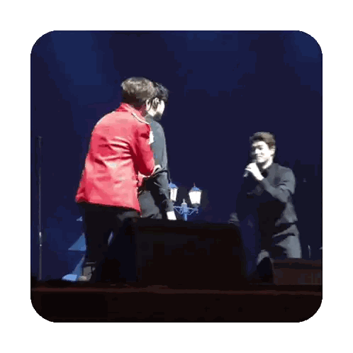 Man In Red Jacket Shaking Hands Sticker
