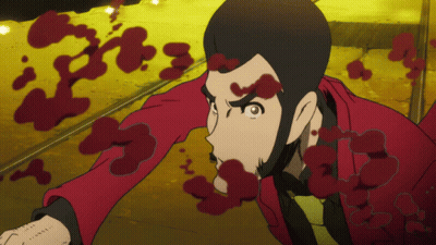 Man In Red Jacket Surrounded By Blood GIF