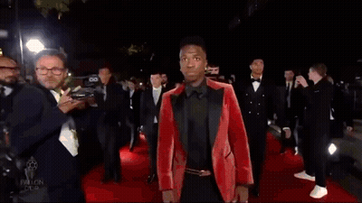 Man In Red Jacket Vinicius Junior Forward Real Madrid Brazil GIF