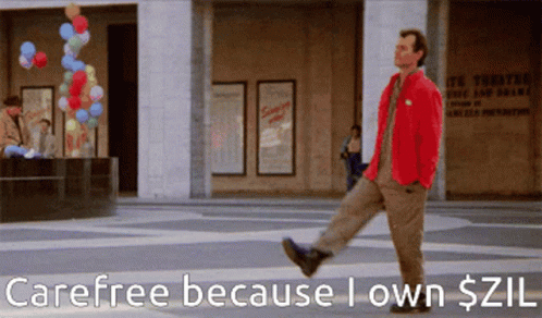 Man In Red Jacket Walking Carefree Because I Own $ Zil GIF