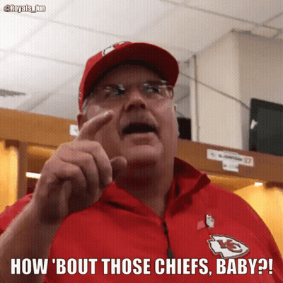 Man In Red Jacket With Chiefs Logo GIF