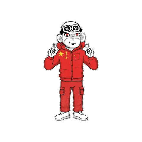 Man In Red Jacket With Chinese Flag Sticker