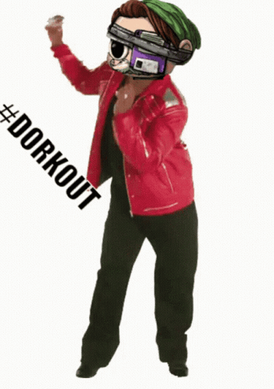 Man In Red Jacket With Dorkout GIF