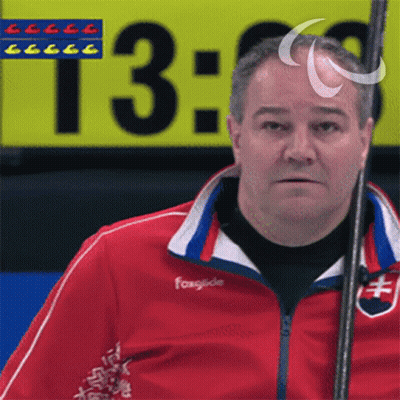 Man In Red Jacket With Foxglide Holding Stick GIF