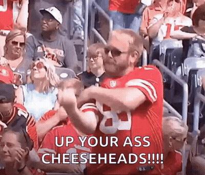 Man In Red Jersey Dancing In Crowd GIF